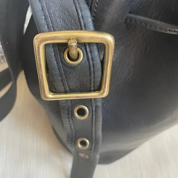 Vintage Coach 9952 Lulu’s Legacy Bucket Bag | Black Leather Drawstring - Picture 4 of 7